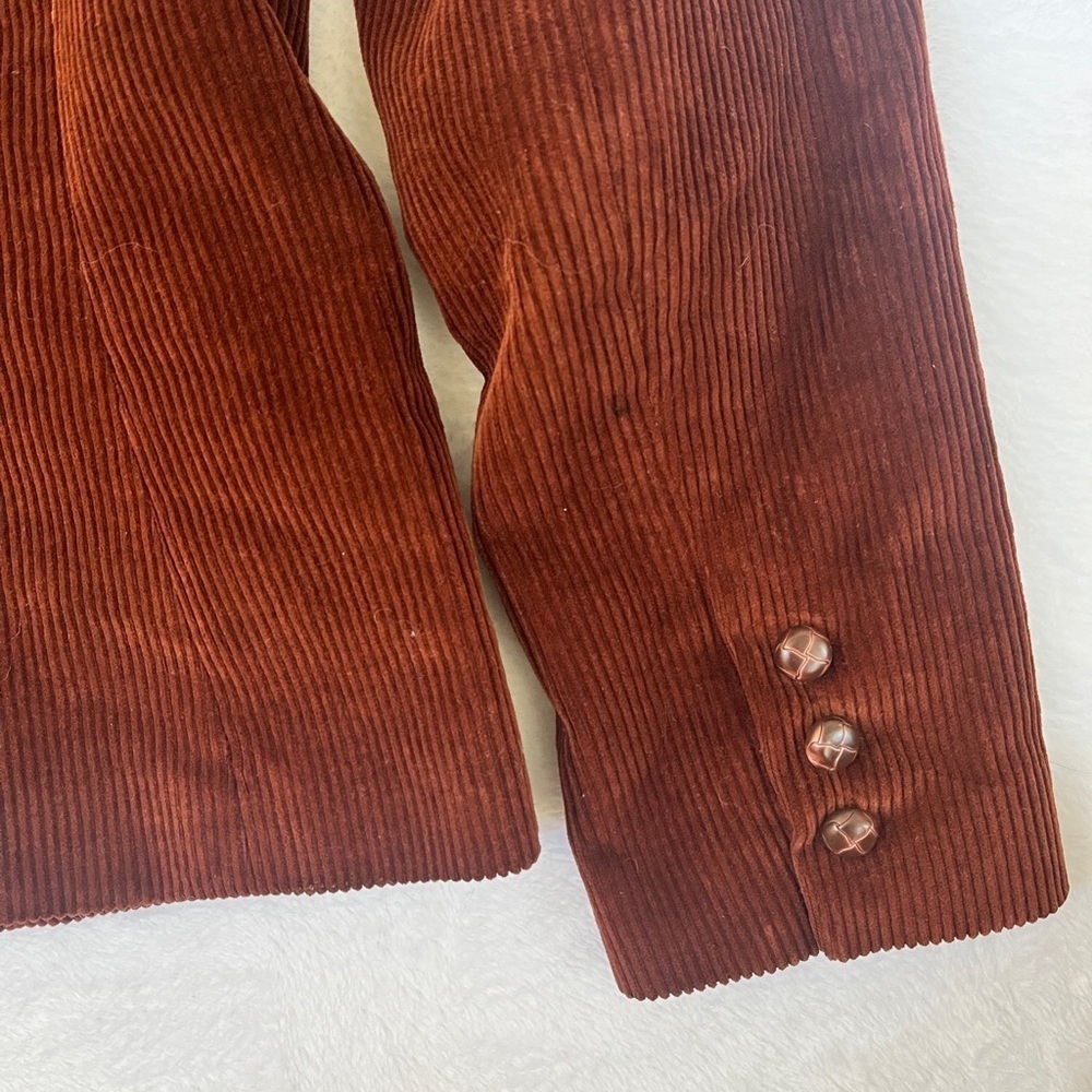 Avon Fashions Vintage Sz 9/10 Brown Corduroy Blazer Professor Academia Cottage - Picture 12 of 14